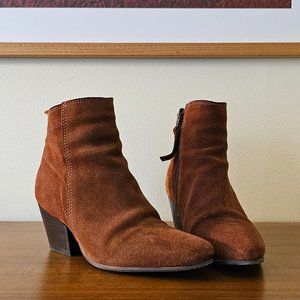 Deep Brown Suede Ankle Boots